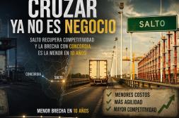 Salto recupera competitividad  y la brecha con Concordia es la  menor en 10 años, según el IPF