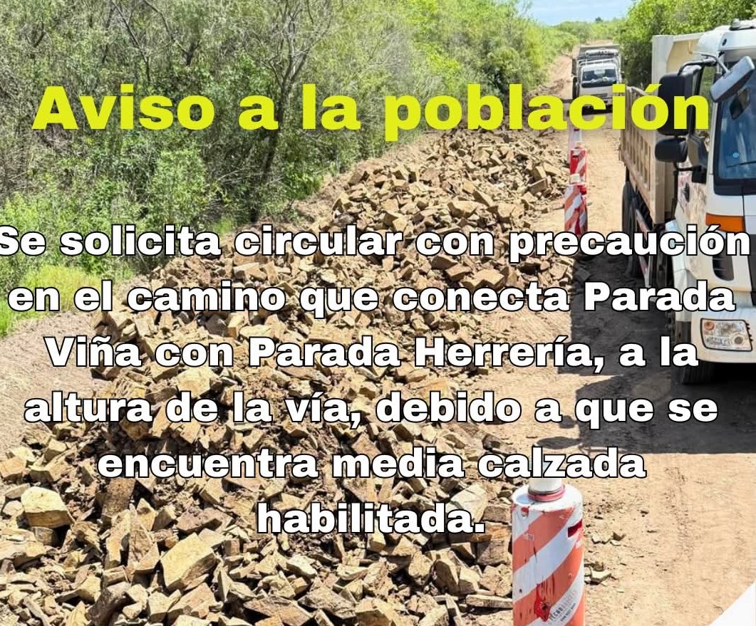 Tránsito con precaución entre  Parada Viña y Parada Herrería 
