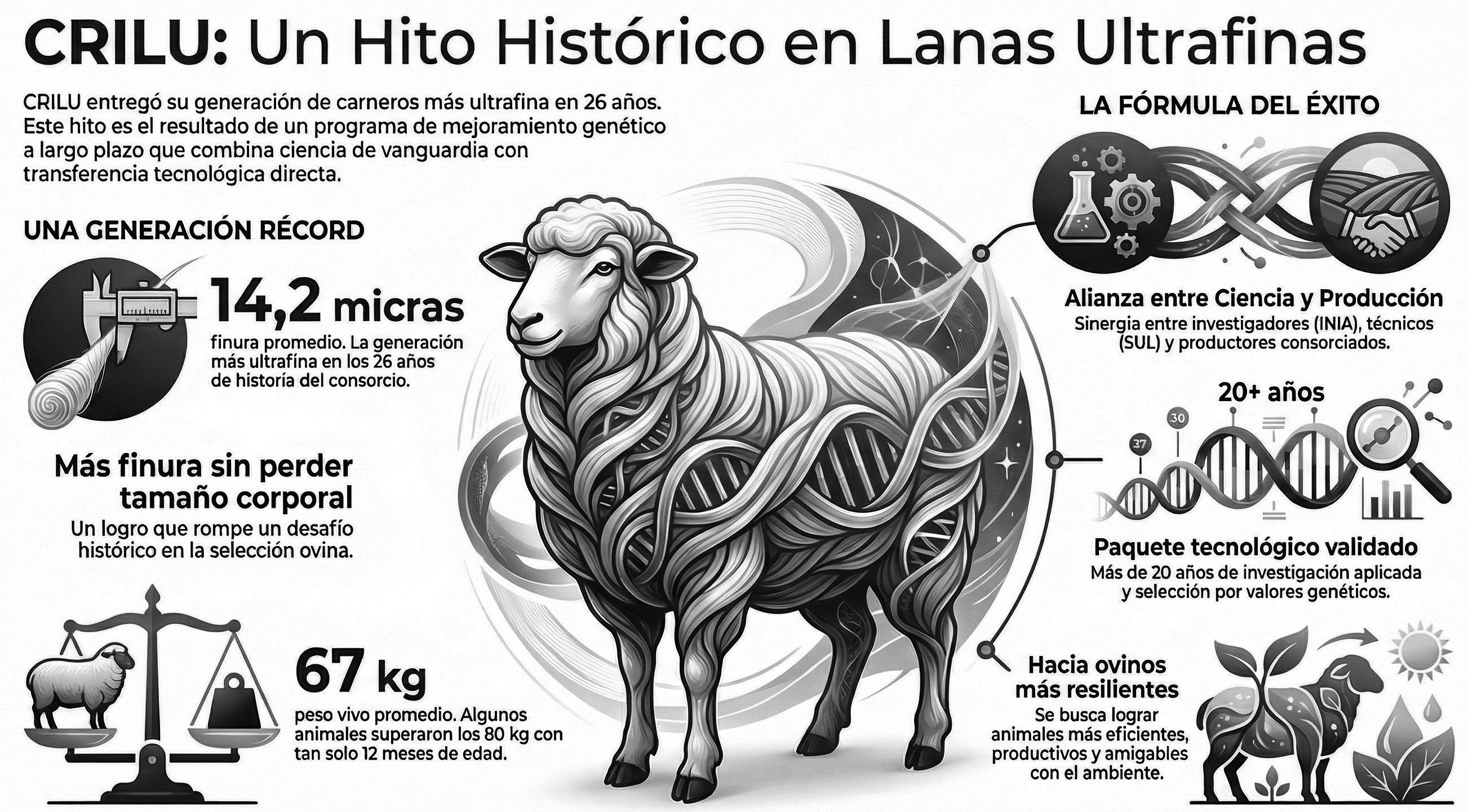 CRILU entregó la generación de carneros más ultrafina de su historia