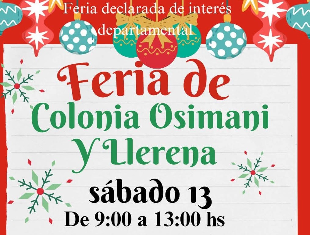 Feria de la Colonia Osimani y  Llerena anuncia edición especial