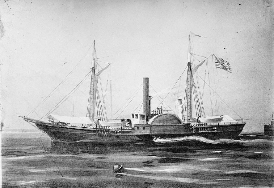 Fotografías antiguas de Salto: El "Water Witch" en el Salto Oriental en abril de 1855