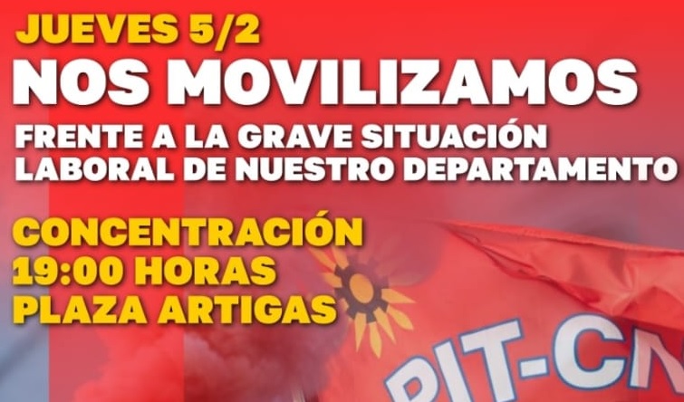 PIT-CNT anuncia movilización  ante la falta de empleo en Salto