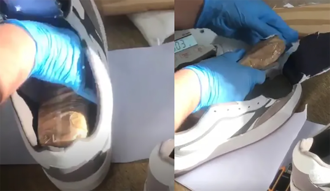 Llevaban cocaína en los  championes y fueron detenidos