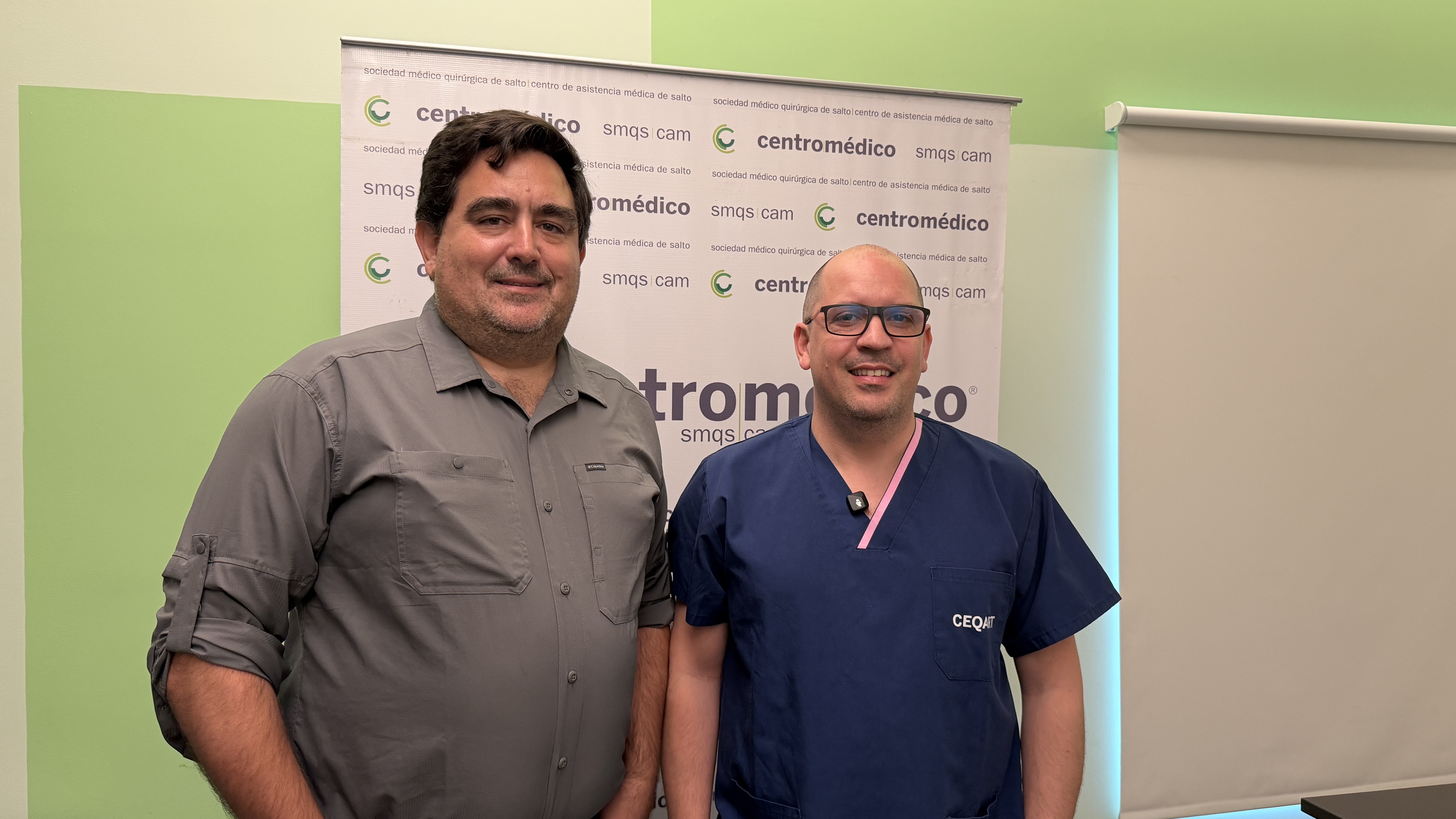 Dr. Juan Pablo Salisbury, presidente de Centro Médico y Dr. Daniel Labarthé, director técnico del CEQART.