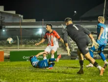 Juan De los Santos anotó el tercer gol en la goleada de la última fecha ante Artigas. Foto 'Valentín Fernández'