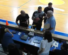 Protestas de Salto Uruguay tras cobrársele los 8 segundos a Pierce en la última pelota.