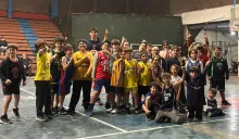 Los chicos de Círculo Sportivo a plena alegría en el Gimnasio azulgrana. Categoría Escuelita.