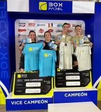 Las jugadoras Milagros Roig y Esperanza Armstrong campeonas de suma 13junto a las Sub campeonas Isabel Duffey y Victoria Quintana.