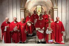 Los obispos uruguayos en su reciente visita al Vaticano,