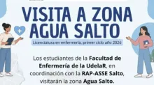 Estudiantes de enfermería realizarán un abordaje sanitario en zona del Agua Salto