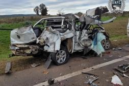 Un fallecido y dos lesionados graves tras choque de ómnibus, camioneta y dos camiones chicos 
