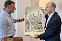 Intendente Albisu recibió al  embajador de Suiza en Uruguay