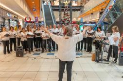 Padres del Colegio Salesiano desplegaron un mágico concierto navideño en planta baja de Salto Shopping