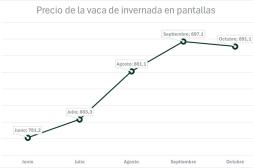 La vaca de invernar al kilo, ajustó 5,5% en octubre 