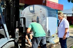 Tras meses de controversia, el Hospital Salto recibió el nuevo tomógrafo de última generación para instalación