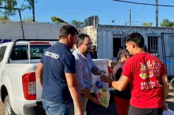 Desarrollo Social y el CECOED asisten a las  familias tras incendio de Mercado Regional