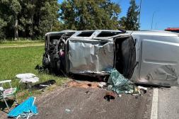 Vuelco de automóvil en Parada Daymán  con cuatro heridos, entre ellos dos niños