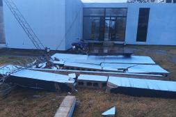 El fuerte temporal causó destrozos  en dependencias policiales de Salto