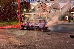 Incendio de un automóvil  movilizó a Bomberos y Policía
