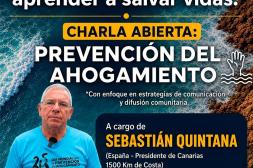 Charla abierta de prevención  de ahogamientos y seguridad acuática será el 8 de septiembre 