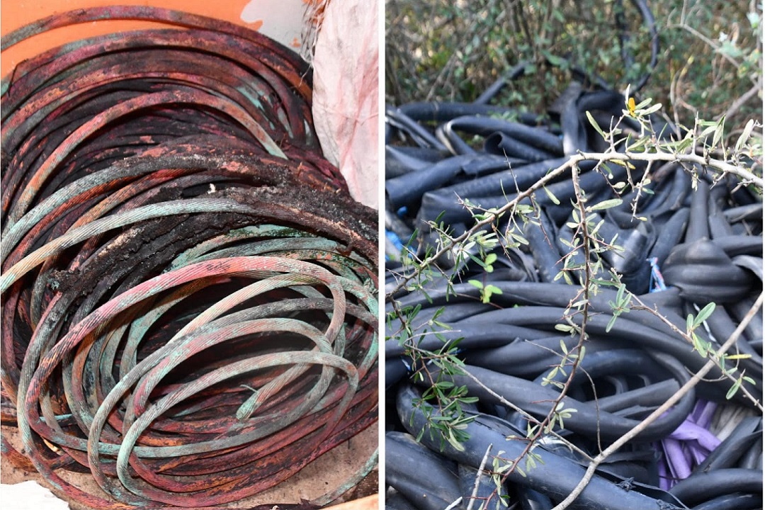 Investigación policial permitió incautar más de 200 kilos de cables hurtados en Minas