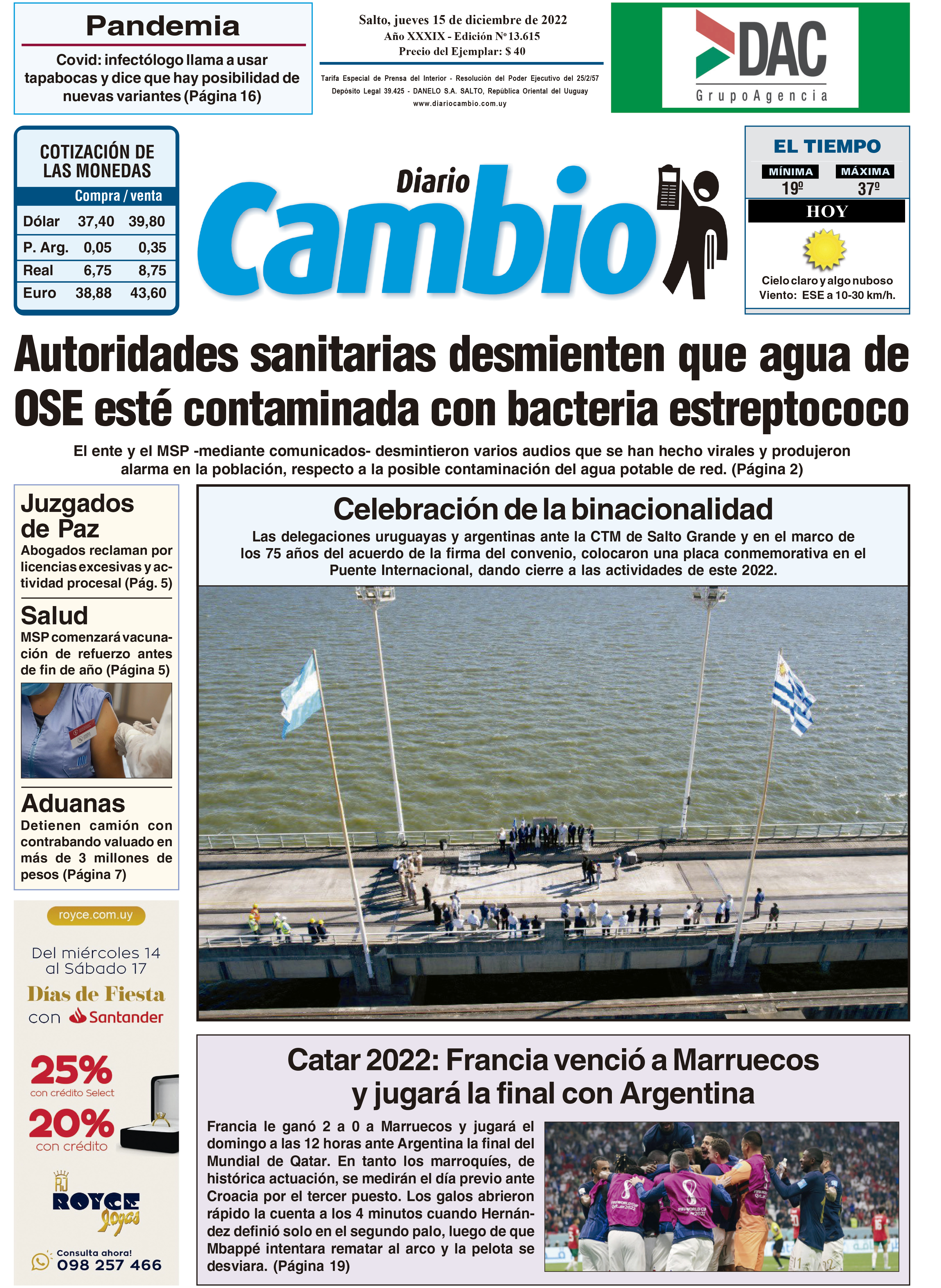 El Uruguayo en fecha trascendente - Diario Cambio Salto : Diario Cambio  Salto