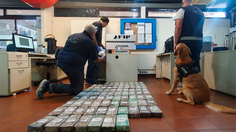 Salto Grande: Aduana incautó 87 kilos  de cocaína en frontera Concordia-Salto