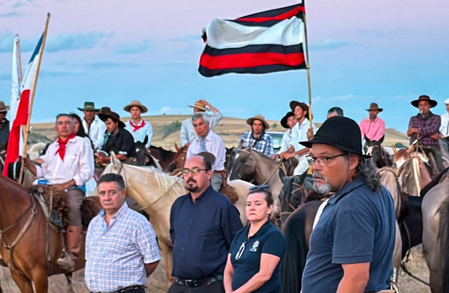 Izado de bandera federal en  Paso Potrero de Arerunguá