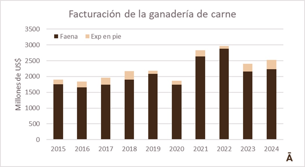 La ganadería de carne facturó algo más de US$ 2.500 millones en 2024