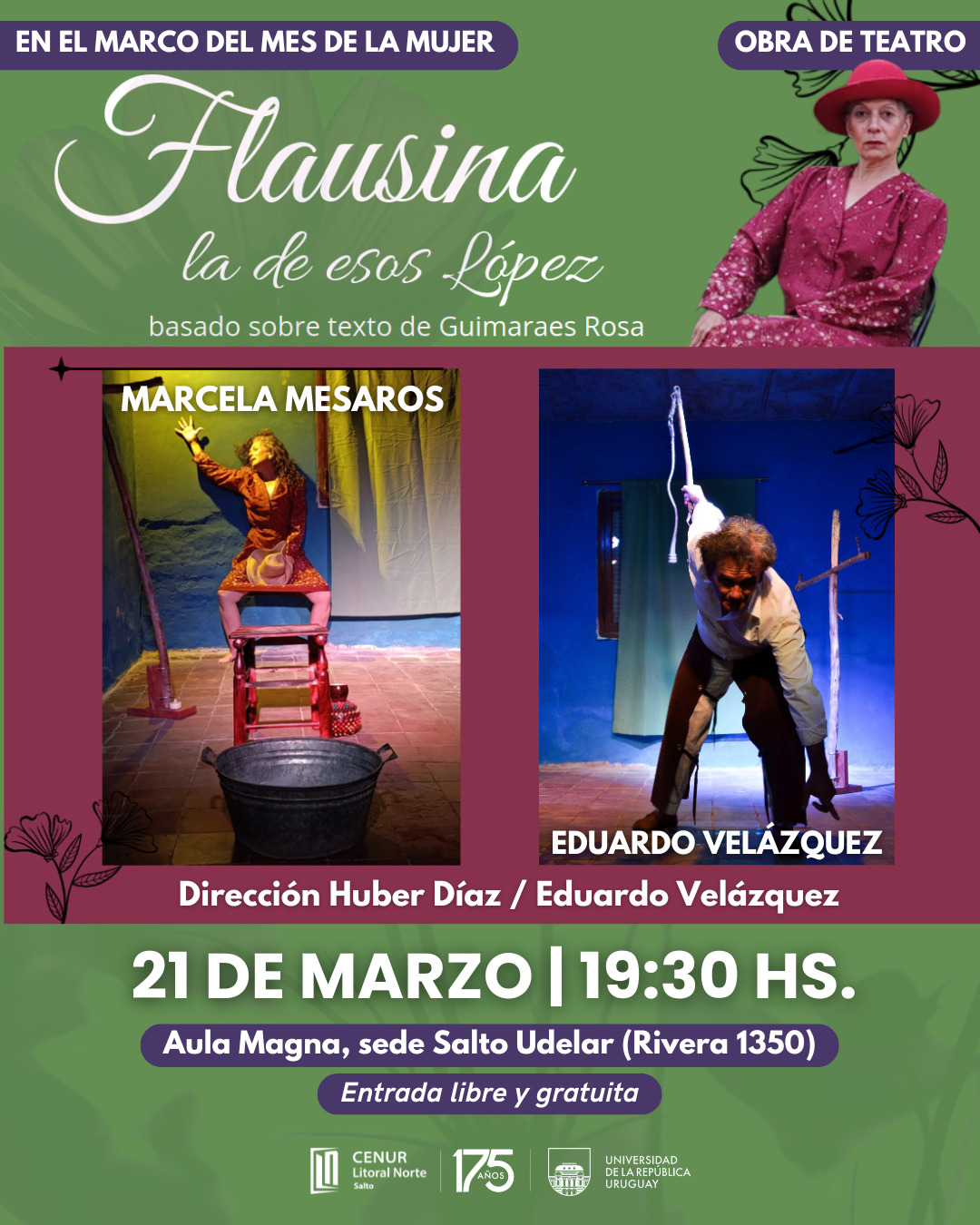 Obra teatral “Flausina la de esos López” se presenta en la Udelar