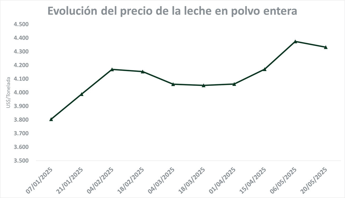 Luego de cuatro subas consecutivas los lácteos caen levemente