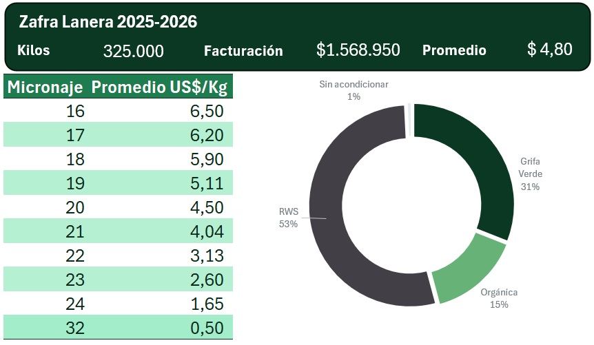 Más volumen y mejores precios en el arranque de la zafra lanera 25/26